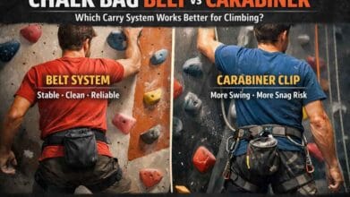 Chalk Bag Belt vs Carabiner (2026): Comparison Guide 1 Chalk Bag Belt vs Carabiner (2026): Comparison Guide
