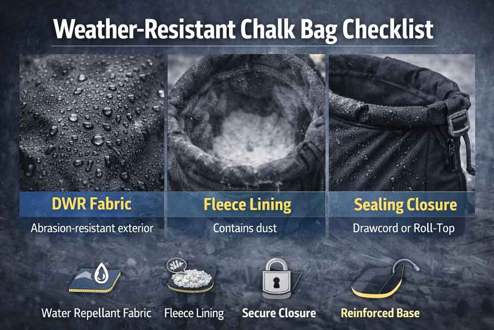 What to look for in a weather-resistant chalk bag
