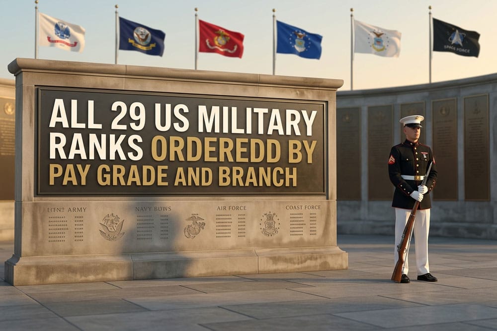 All 29 US Military Ranks Ordered by Pay Grade and Branch