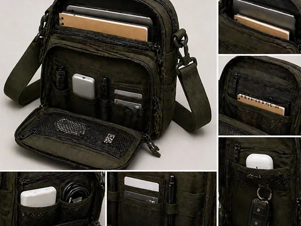 Bolsas Transversais Táticas 15 Armazenamento organizado com vários bolsos