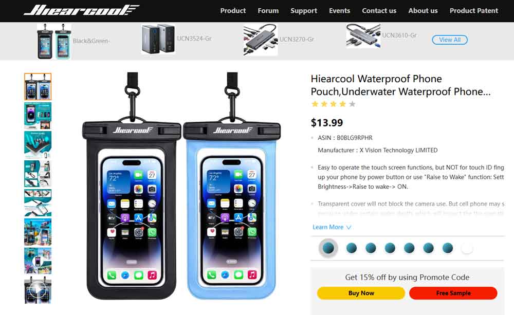 Hiearcool Waterproof Phone Pouch