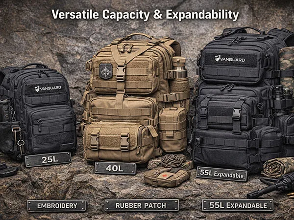 Sacs à dos tactiques 20 Capacité et extensibilité polyvalentes