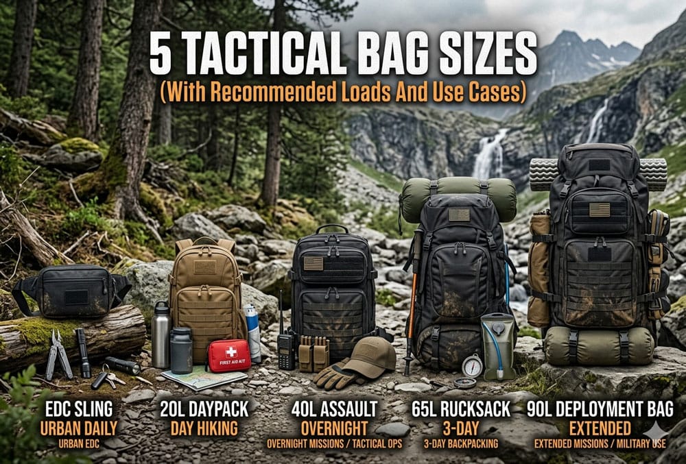 5 Tactical Bag Sizes With Recommended Loads And Use Cases