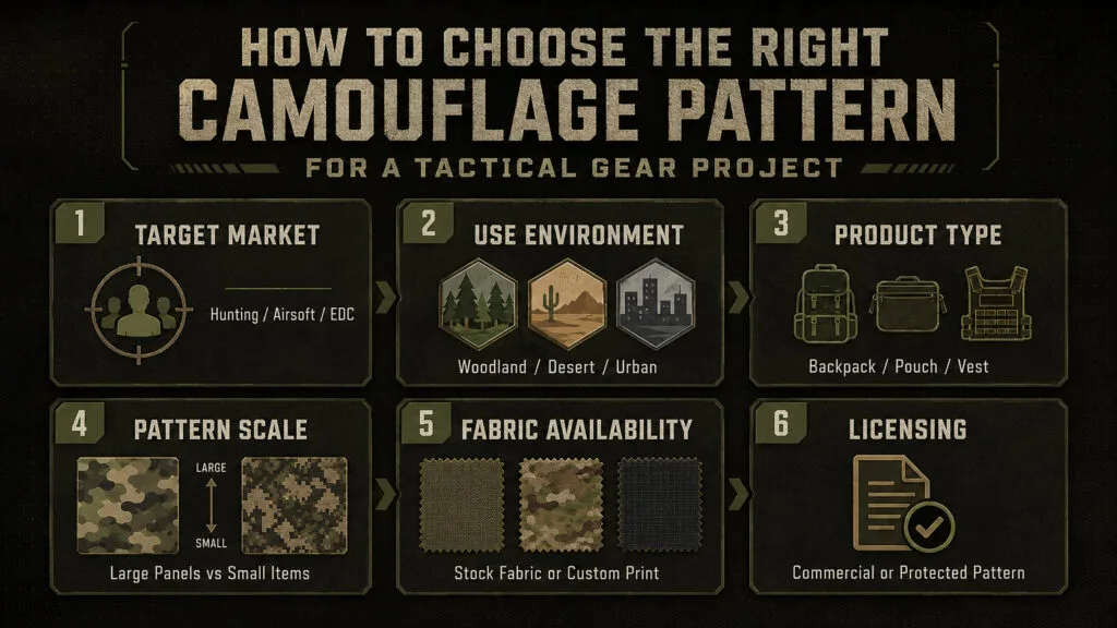 Motifs de camouflage : Guide du fabricant d’équipement tactique 5 Comment choisir le bon motif de camouflage pour un projet d'équipement tactique