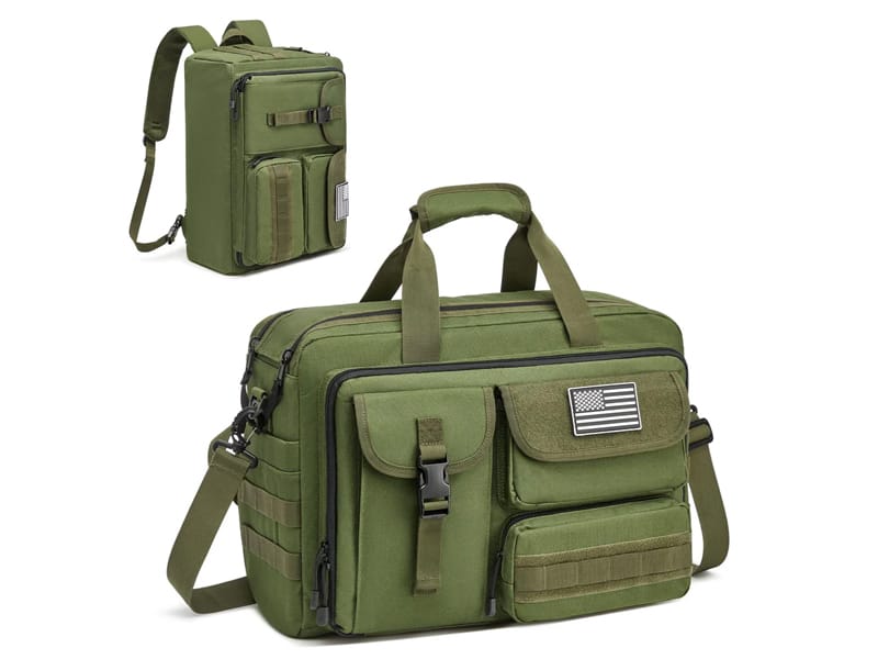 Concealed carry laptop bag with discreet equipment organization