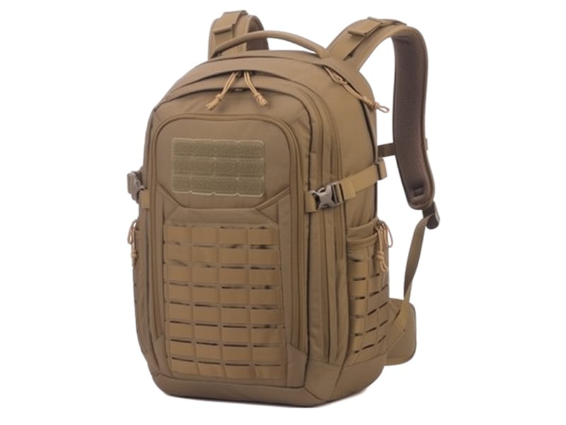 MOLLE tactical rucksack with modular expansion webbing