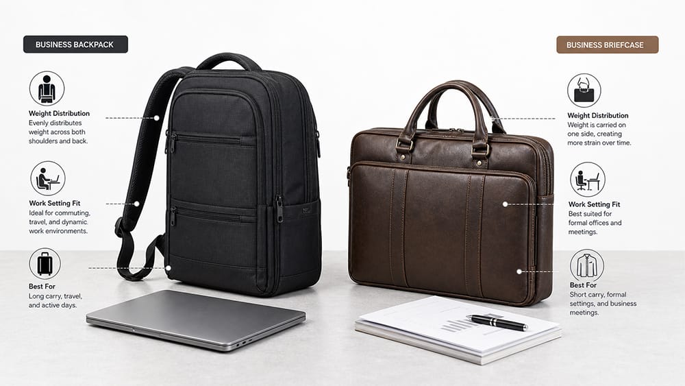 Business Backpack vs Briefcase: Which Is Better for Work? 3 Main Difference Between a Business Backpack and a Briefcase