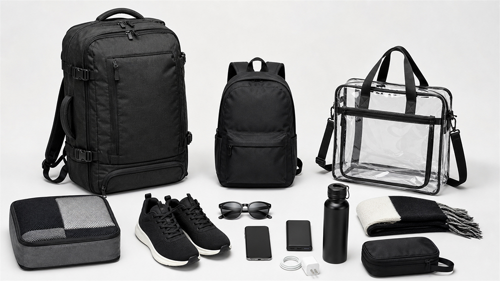 Soccer Fan Travel Packing List: What to Bring to the World Cup, Stadiums, and Match Days 3 Pack in Three Layers Travel Bag Day Bag and Stadium Bag