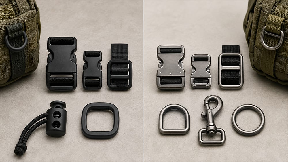 Tactical Bag Hardware Guide: Buckles, Zippers, Webbing, and More 3 Plastic Hardware vs. Metal Hardware