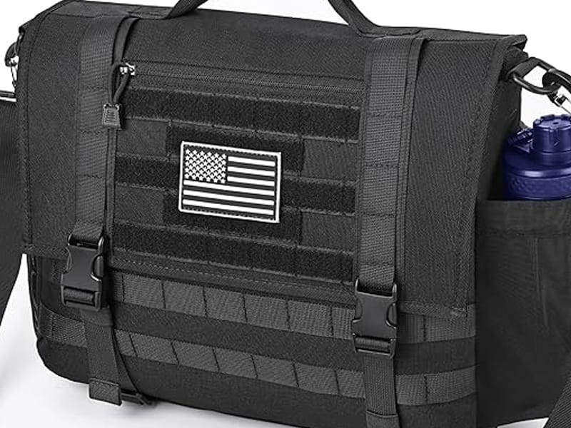 Quick access flap design for tactical messenger bag