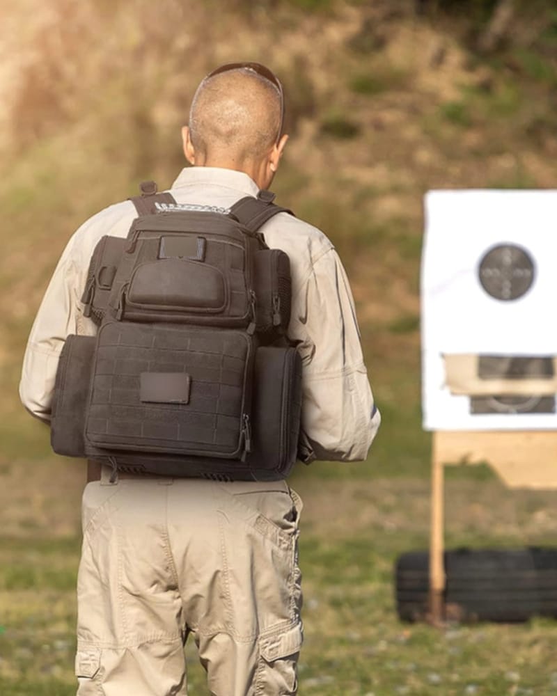 Tactical Range Backpacks 16 Tactical range backpack in real shooting range use scenario