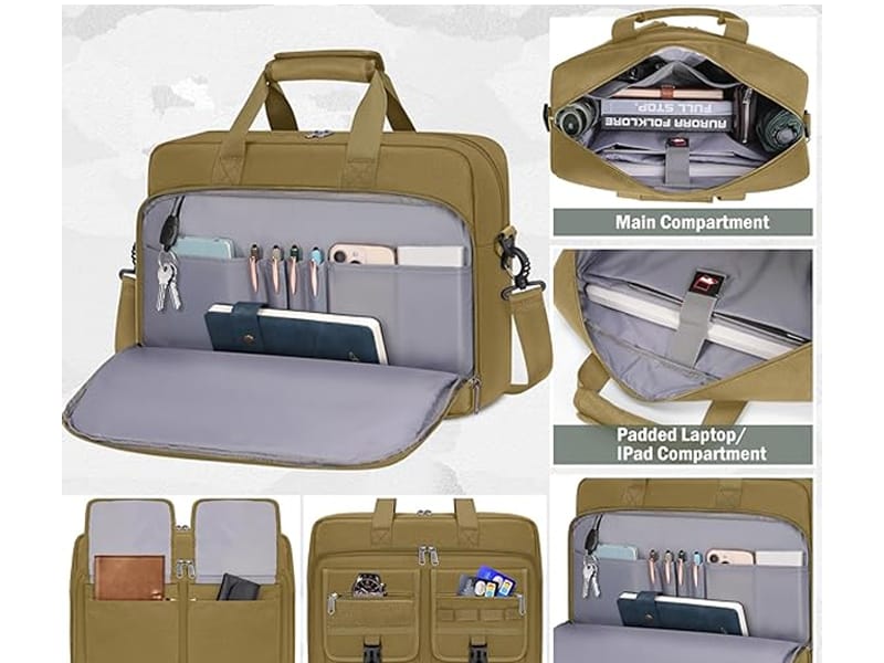 Tactical organization layout for electronics documents and accessories