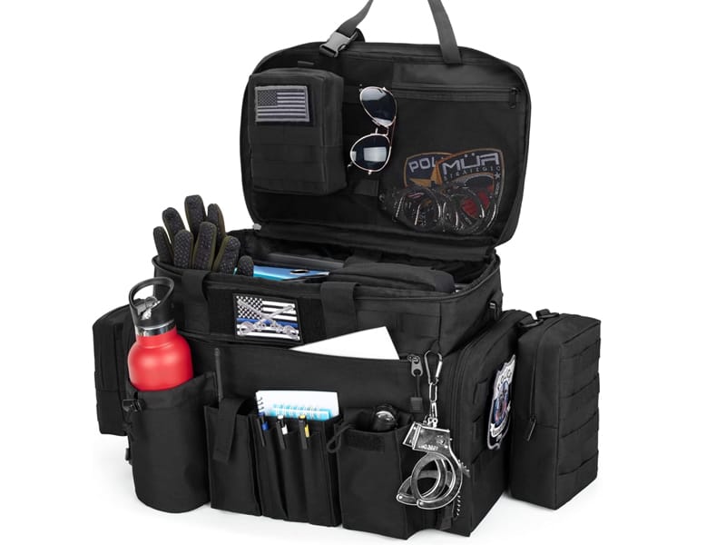 Tactical patrol gear bag for duty gear and emergency supplies