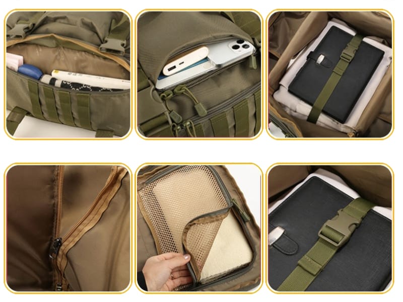 Mission gear organization in tactical deployment bag
