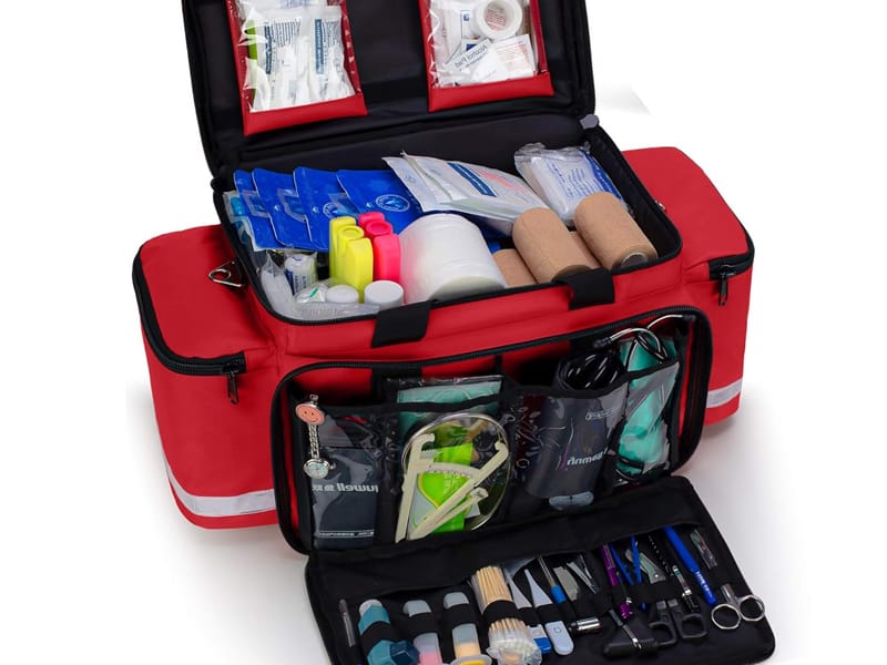 Organized medical equipment storage in tactical medical bag