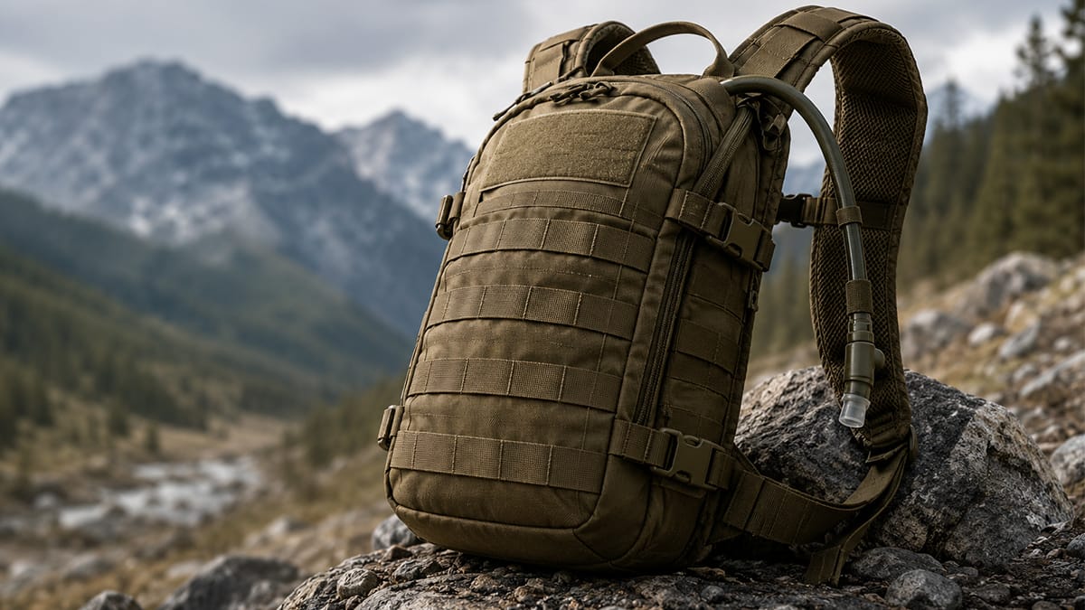 Tactical Hydration Packs 1 Tactical hydration pack hero image for military and outdoor hydration gear