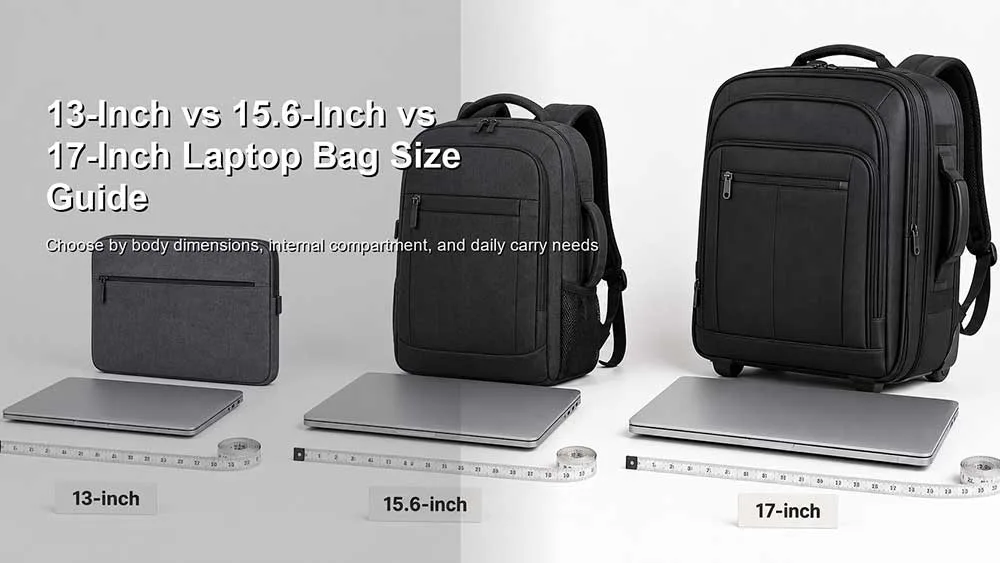 Guia de Tamanhos de Bolsas para Notebook: 13 polegadas, 15.6 polegadas e 17 polegadas