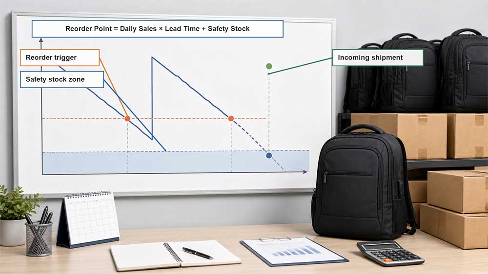 Laptop Bag Reorder Planning: When and How Much Should You Order? 4 Calculate the Reorder Point
