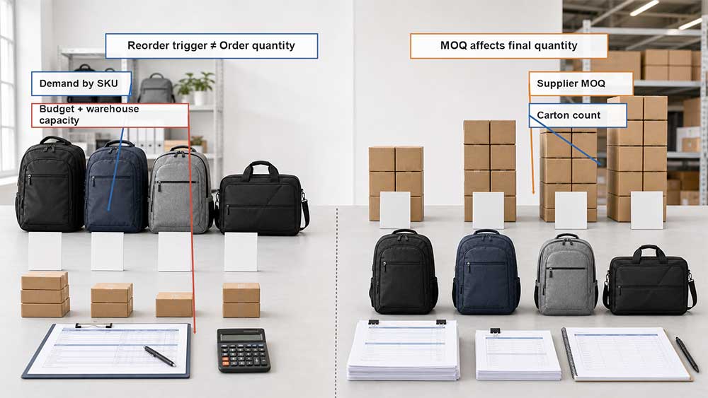 Laptop Bag Reorder Planning: When and How Much Should You Order? 5 Reorder Point and Order Quantity Are Different