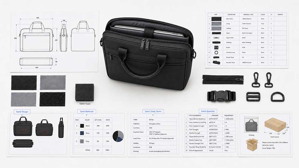 How to Compare Laptop Bag Quotations from Different Suppliers 4 Start with One Controlled RFQ Package