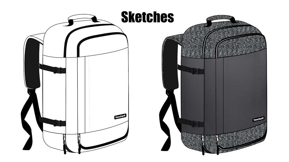 sketches for laptop bag