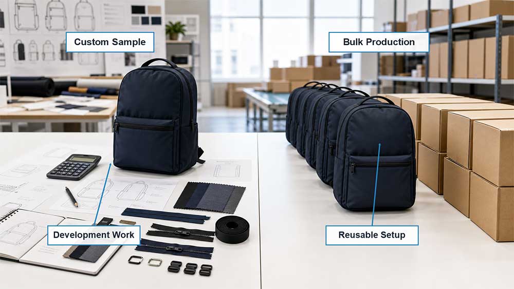 Why Do Custom Bag Samples Cost More Than Bulk Orders? 3 Custom Sample Cost vs. Bulk Unit Cost