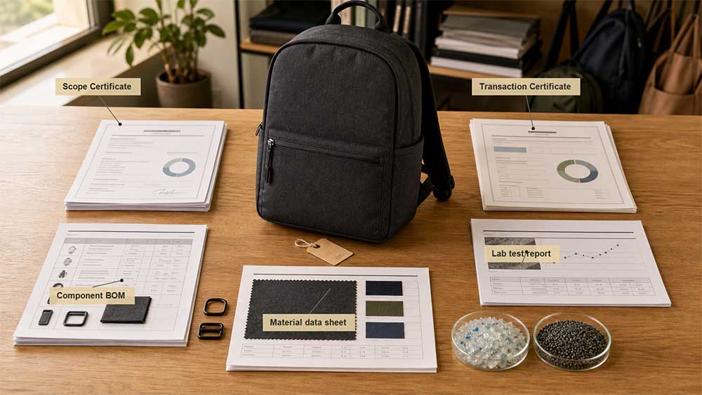 How to Verify Recycled Fabric Claims in Custom Bags 3 The Five Documents Buyers Should Not Confuse