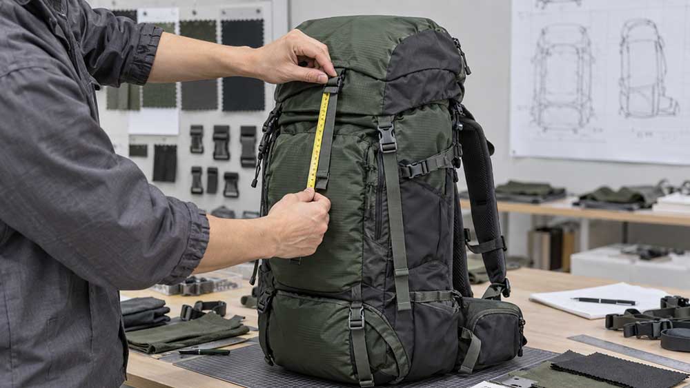 What Is a Floating Lid on a Backpack and Do You Need One? 6 Technician checking the floating lid on a loaded backpack sample