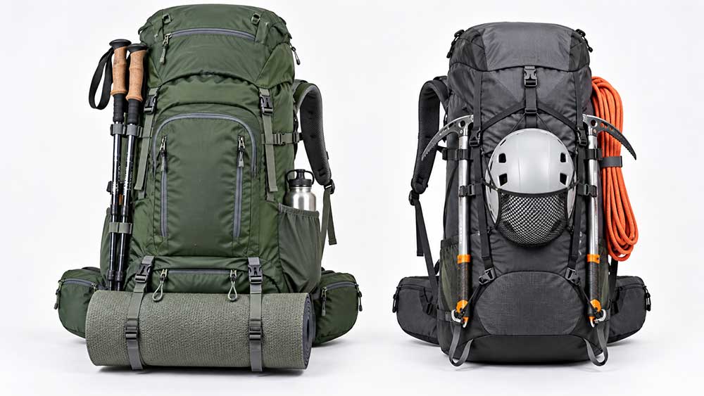 Trekking vs Mountaineering Backpacks at a Glance