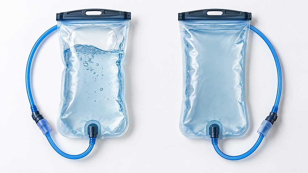 How to Stop a Hydration Backpack from Bouncing 5 Hydration reservoirs compared with trapped air and excess air removed