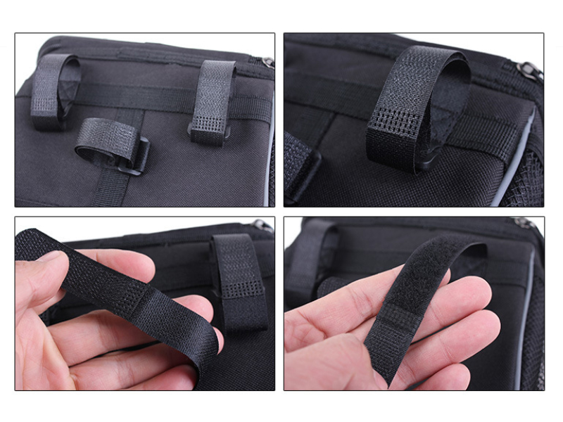 Adjustable Hook-and-Loop Mounting on a bike handlebar bag