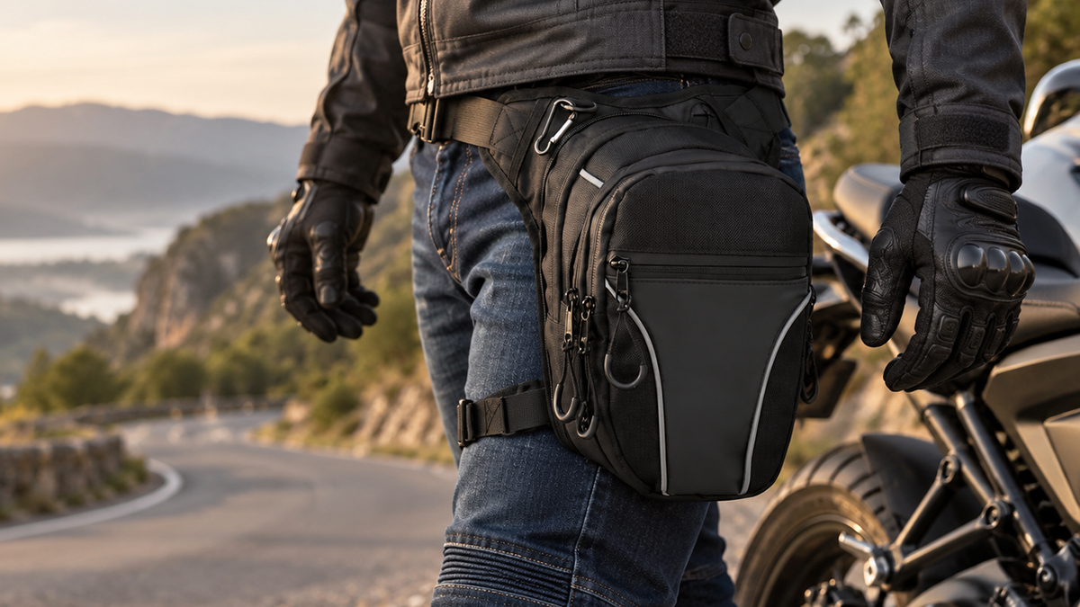 Custom motorcycle leg bags for OEM and ODM motorcycle riding collections