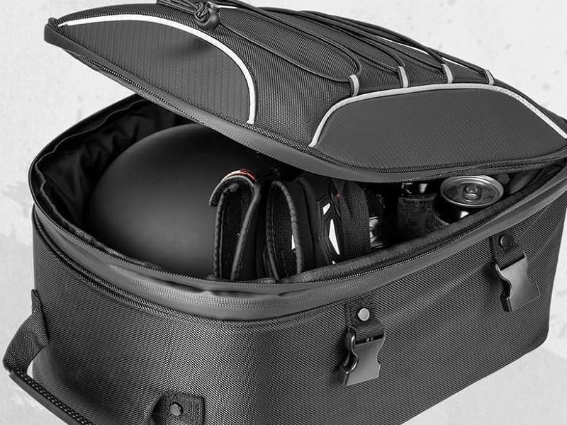 Motorcycle Tail Bags 13 A Convenient Place for a Light Layer on a motorcycle tail bag