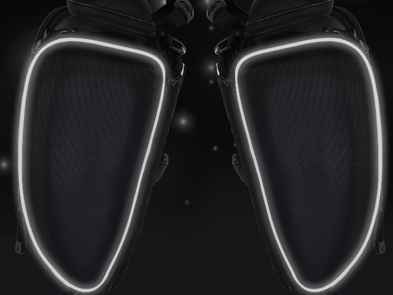 Reflective Details for Added Visibility on a motorcycle tank bag