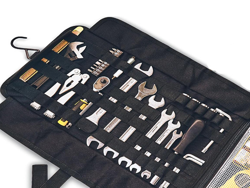 Holders That Help Keep Tools in Place on a motorcycle tool bag