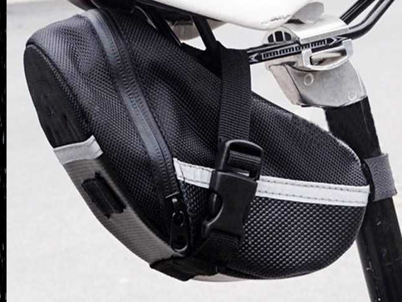 Reflective Trim on Selected Styles on a bicycle saddle bag