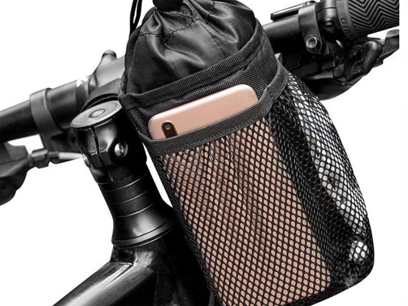 Small Items Outside the Bottle Compartment on a bike stem bag