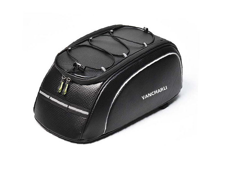 Woven-Texture PU Leather Bike Trunk Bag for custom bicycle collections